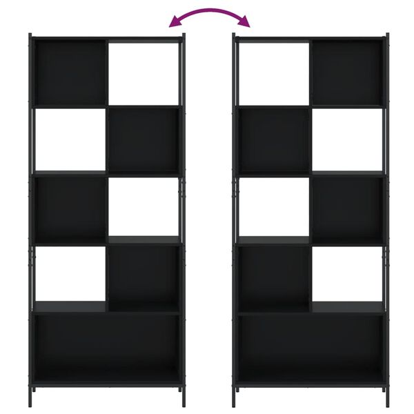 vidaXL Βιβλιοθήκη Μαύρη 72 x 28 x 172 εκ. από Επεξεργασμένο Ξύλο