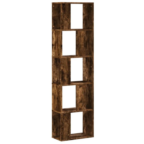 vidaXL Βιβλιοθήκη 5 Επιπέδων Καπνιστή Δρυς 45x23,5x162,5εκ. Επεξ. Ξύλο