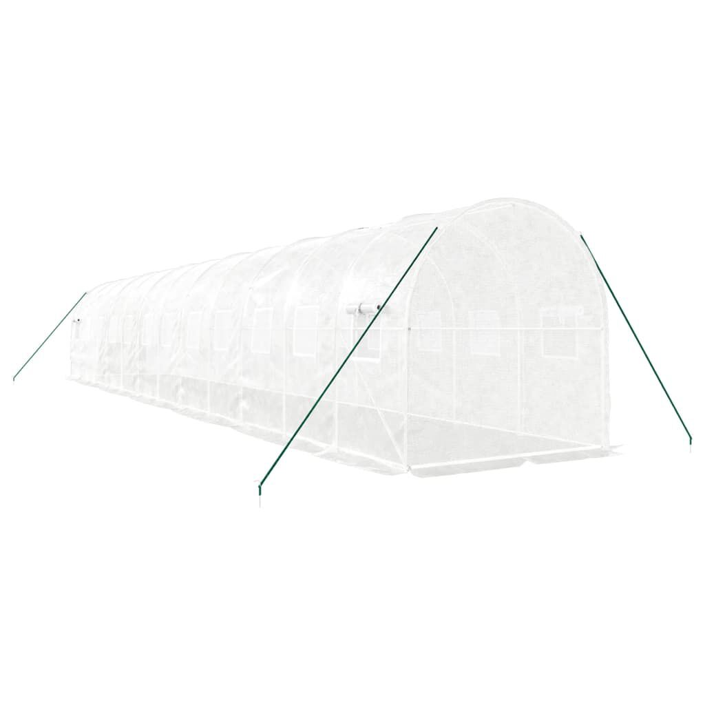 vidaXL Θερμοκήπιο με Ατσάλινο Πλαίσιο Λευκό 24 μ² 12 x 2 x 2 μ.