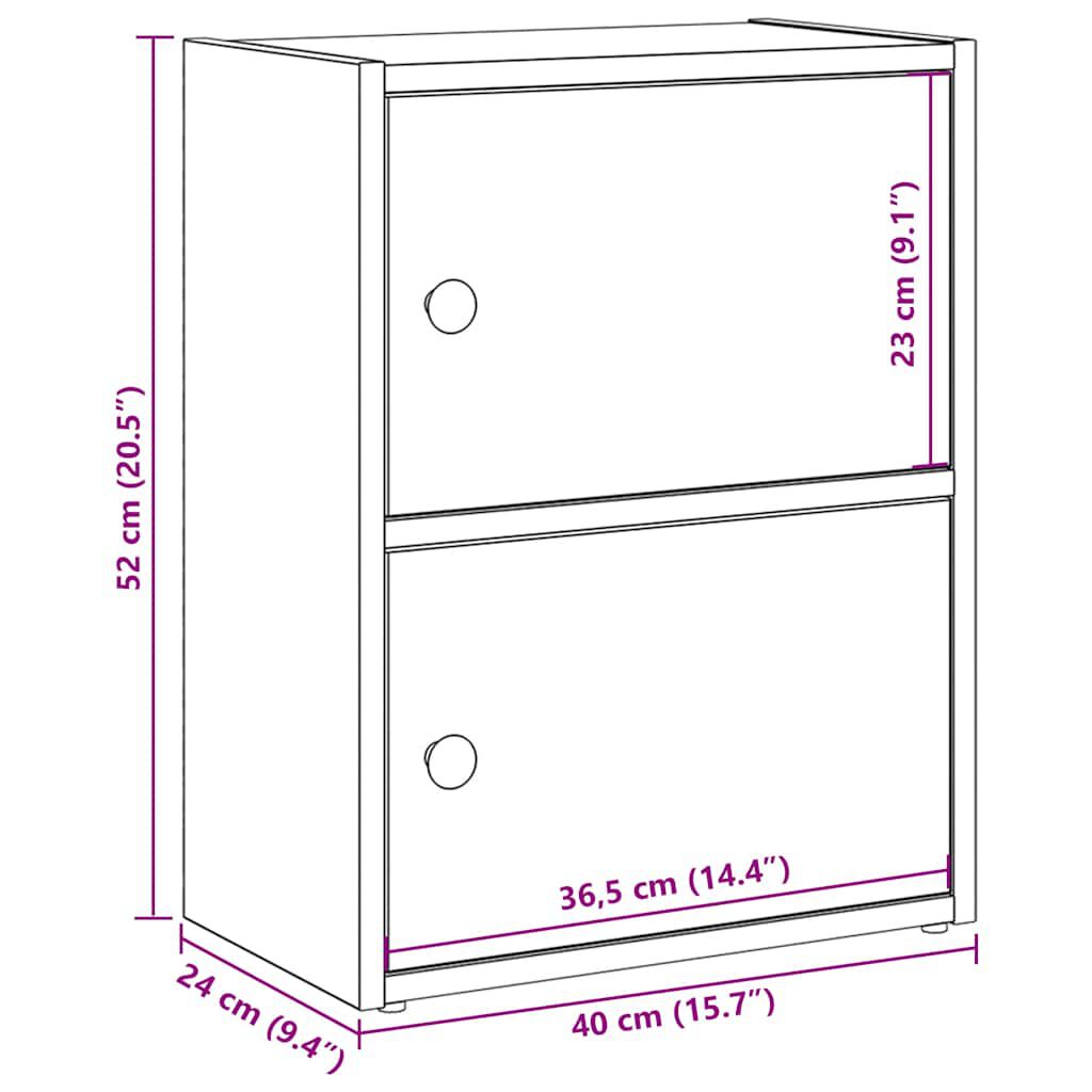 vidaXL Βιβλιοθήκη Γκρι Sonoma 40x24x52 εκ. από Επεξεργασμένο Ξύλο