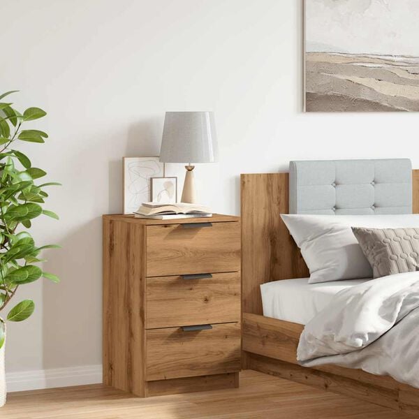 vidaXL Κομοδίνο Αρτισιανή Δρυς 40x36x65 εκ. από Επεξεργασμένο Ξύλο
