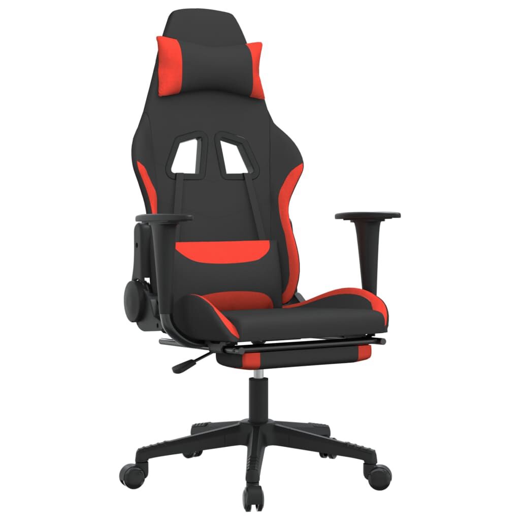 vidaXL Καρέκλα Gaming Μαύρη/κόκκινο Ύφασμα με Υποπόδιο