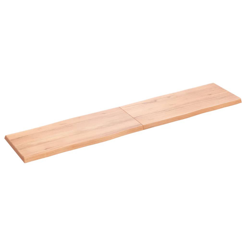 vidaXL Επιφ Τραπεζιού Αν Καφέ 180x40x(2-4)εκ.Ακατέργ. Μασίφ Ξύλο Δρυός