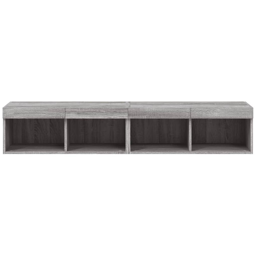 vidaXL Έπιπλα Τηλεόρασης με LED 2 τεμ. Γκρι Sonoma 80 x 30 x 30 εκ.