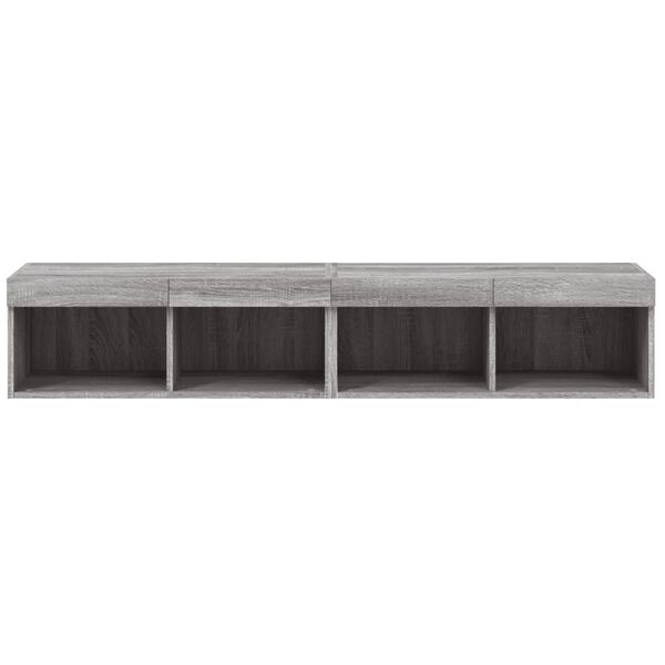 vidaXL Έπιπλα Τηλεόρασης με LED 2 τεμ. Γκρι Sonoma 80 x 30 x 30 εκ.