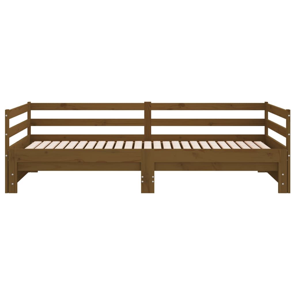 vidaXL Καναπές Κρεβάτι Καφέ Μελί 2 x (90 x 200) εκ. Μασίφ Ξύλο Πεύκου