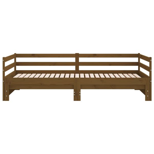 vidaXL Καναπές Κρεβάτι Καφέ Μελί 2 x (90 x 200) εκ. Μασίφ Ξύλο Πεύκου