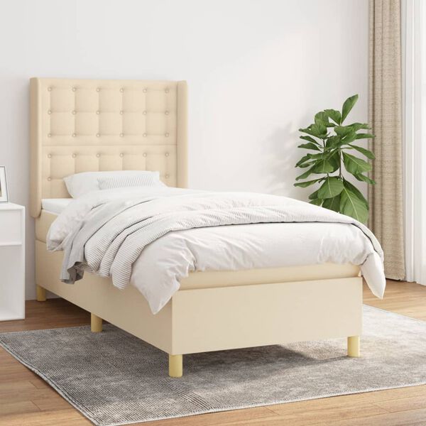 vidaXL &Kappa;&rho;&epsilon;&beta;ά&tau;&iota; Boxspring &mu;&epsilon; &Sigma;&tau;&rho;ώ&mu;&alpha; &Kappa;&rho;&epsilon;&mu; 80 x 200 &epsilon;&kappa;. &Upsilon;&phi;&alpha;&sigma;&mu;ά&tau;&iota;&nu;&omicron;