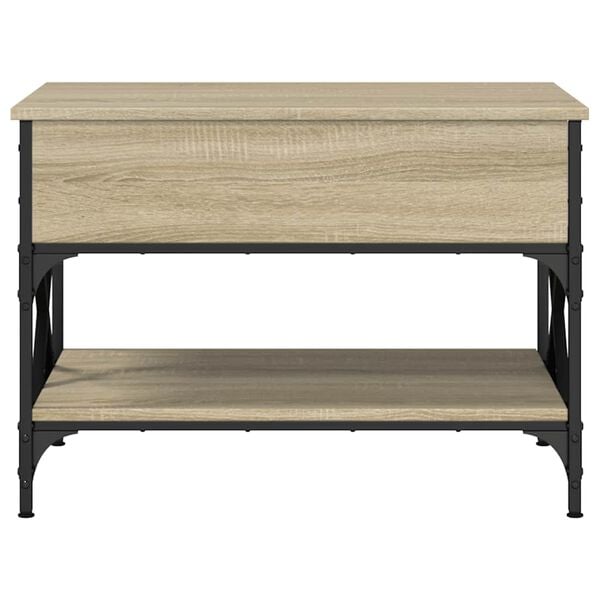 vidaXL Τραπεζάκι Σαλονιού Sonoma Δρυς 70x50x50 εκ. Επ. Ξύλο & Μέταλλο