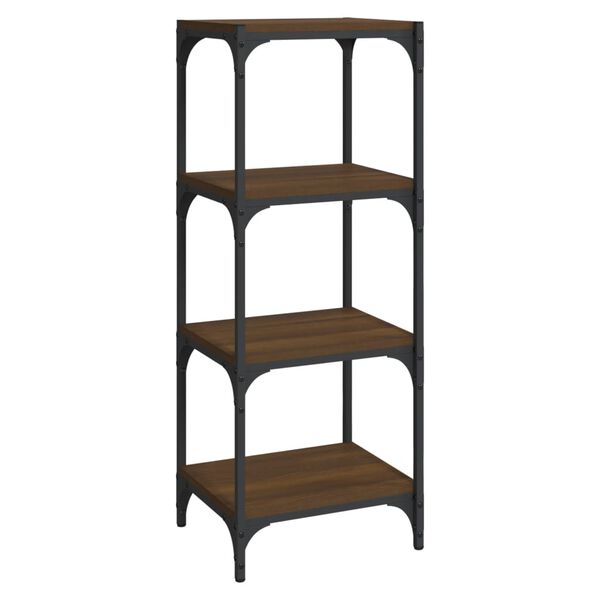 vidaXL Βιβλιοθήκη Καφέ Δρυς 40x33x100 εκ. Επεξεργασμένο Ξύλο & Ατσάλι
