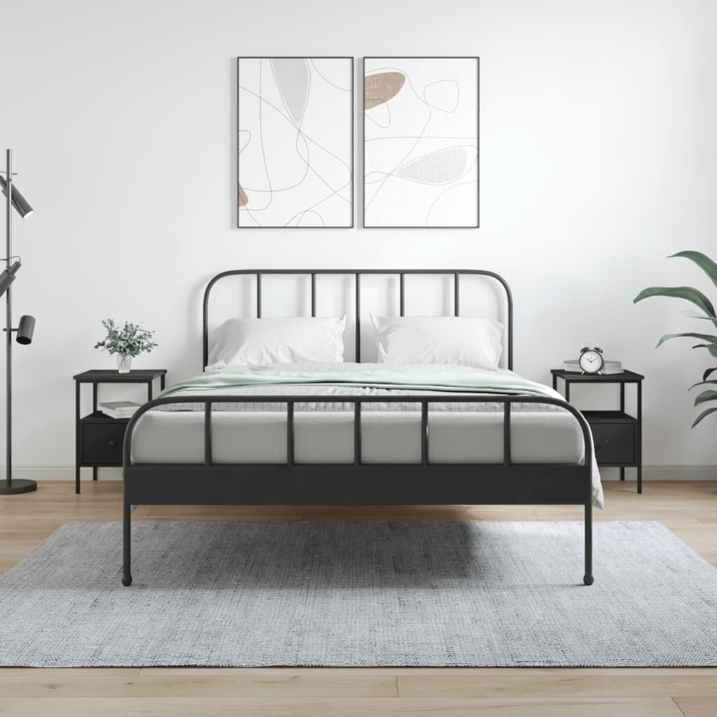 vidaXL Κομοδίνα 2 τεμ. Μαύρα 34 x 36 x 50 εκ. από Επεξεργασμένο Ξύλο
