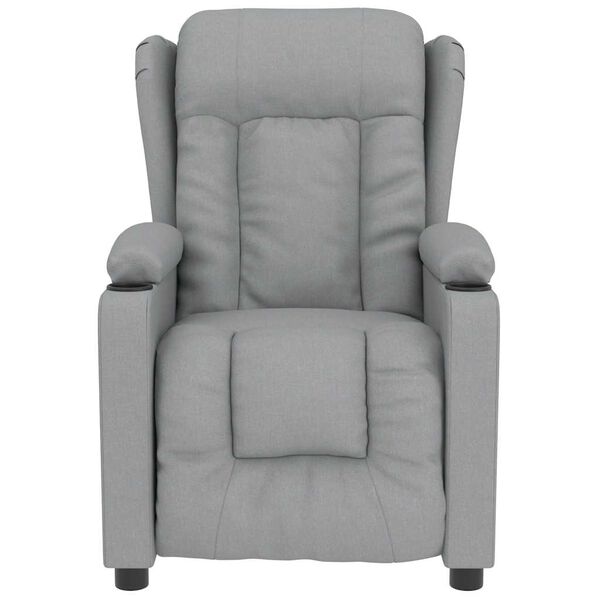 vidaXL Πολυθρόνα Μασάζ Ανοιχτό Γκρι Υφασμάτινη