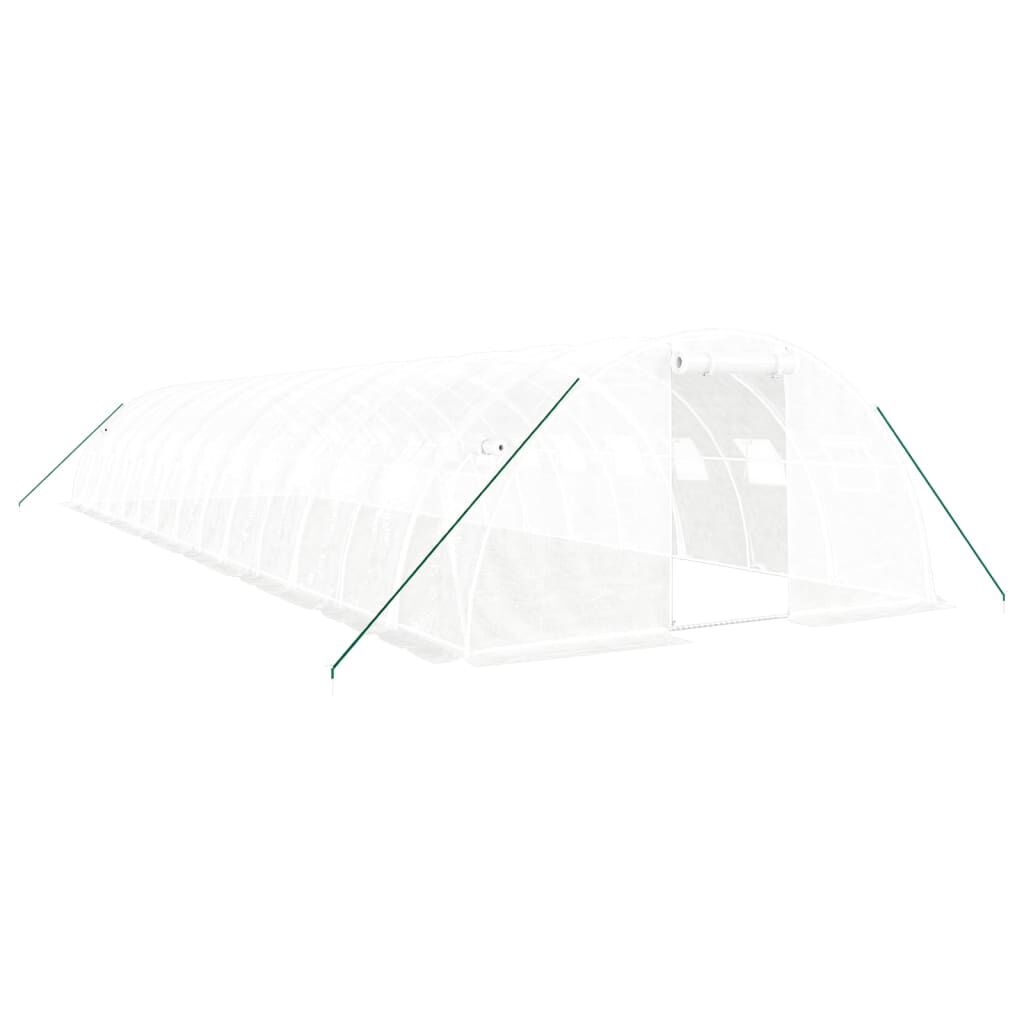 vidaXL Θερμοκήπιο Λευκό 56 μ² 14 x 4 x 2 μ. με Ατσάλινο Πλαίσιο