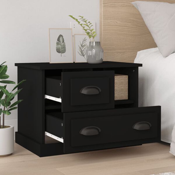 vidaXL Κομοδίνο Μαύρο 60x39x45 εκ.
