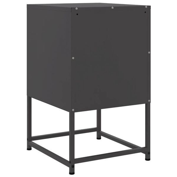 vidaXL Κομοδίνο Μαύρο 36 x 39 x 60,5 εκ. Ατσάλινο