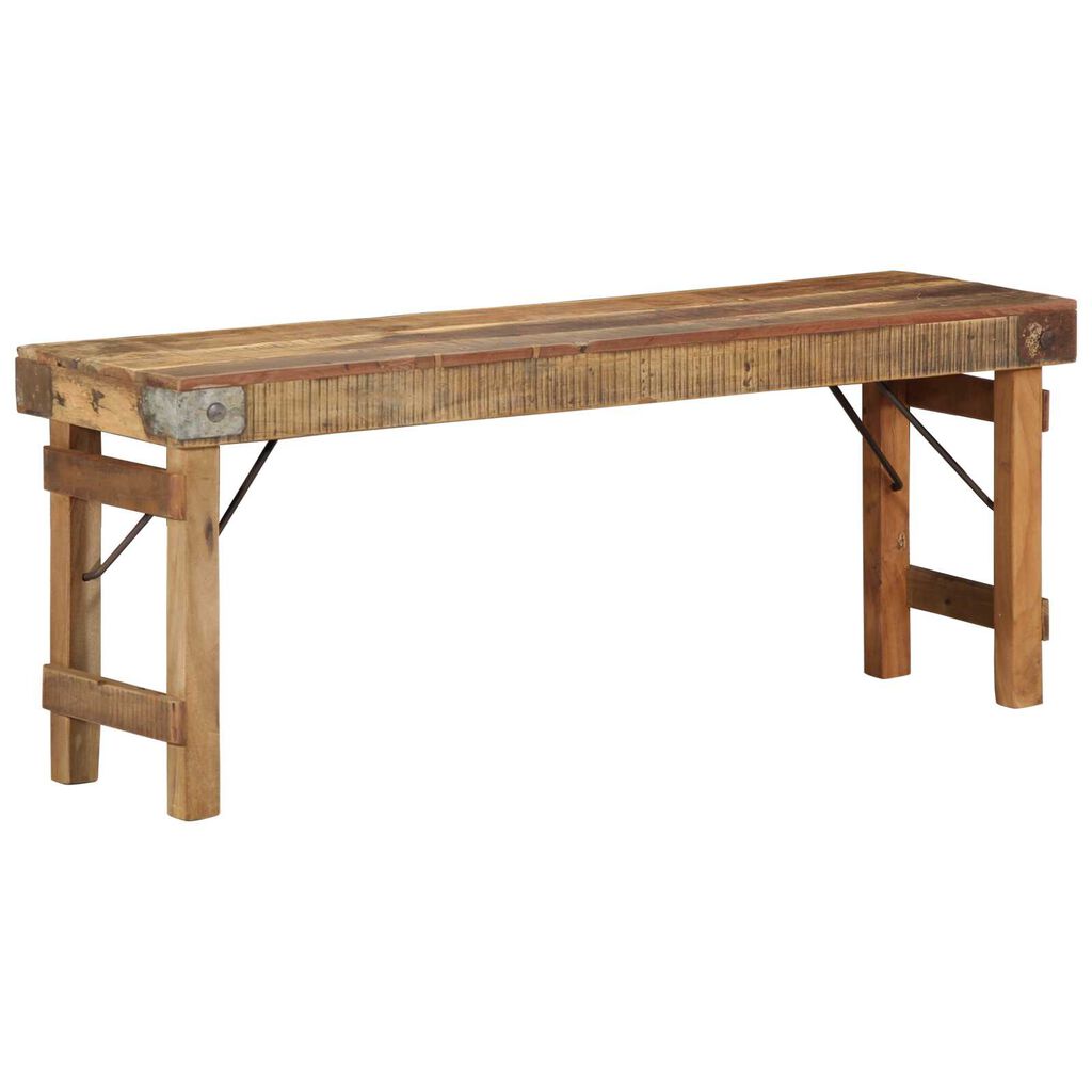 vidaXL Πάγκος 110x35x46 εκ. από μασίφ ανακυκλωμένο ξύλο