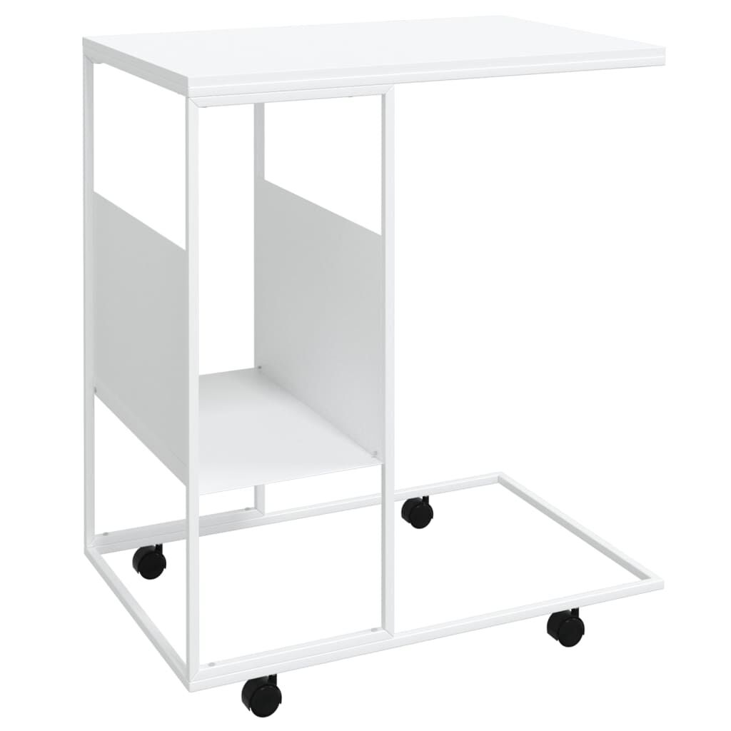 vidaXL Βοηθητικό Τραπέζι με Ρόδες Λευκό 55x36x63,5 εκ. Επεξεργ. Ξύλο