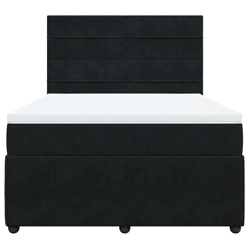 vidaXL Κρεβάτι Boxspring με Στρώμα Μαύρο 160x200 εκ. Βελούδινο