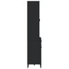 vidaXL Ντουλάπι Ψηλό VIKEN Μαύρος 80x40x190 εκ. από Μασίφ Ξύλο Πεύκου