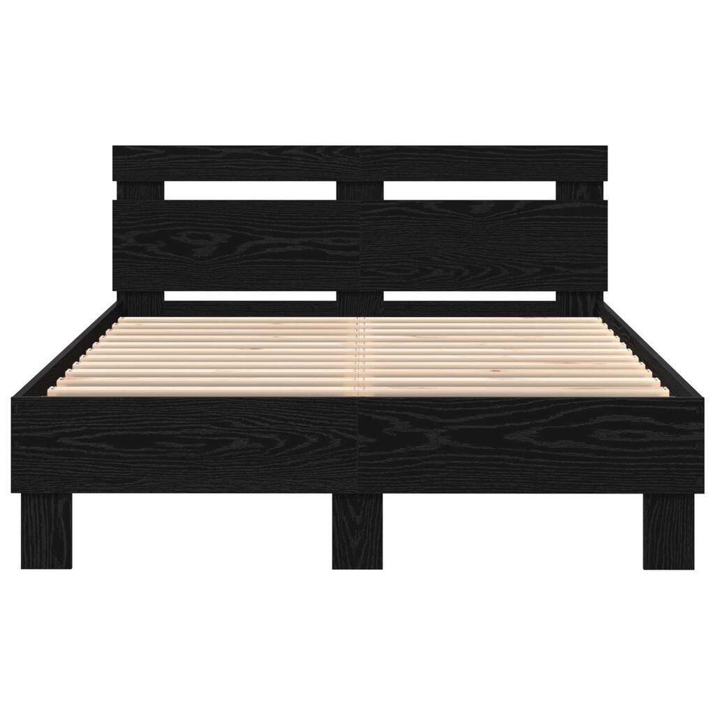 vidaXL Σκελετός Κρεβατιού Μαύρη δρυς 120 x 200 cm Επεξεργασμένο ξύλο