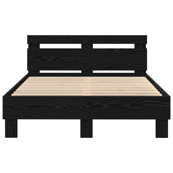 vidaXL Σκελετός Κρεβατιού Μαύρη δρυς 120 x 200 cm Επεξεργασμένο ξύλο