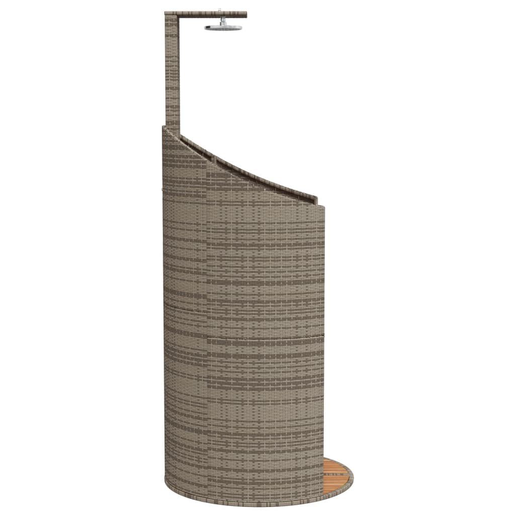 vidaXL Ντους Εξ. Χώρου 100x100x241,5 εκ. Συνθετικό Ρατάν/Ξύλο Ακακίας