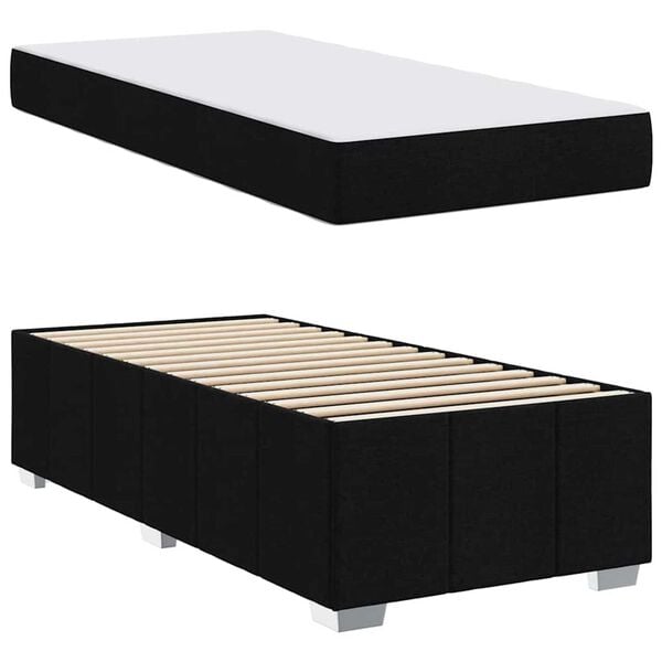 vidaXL Σκελετός Κρεβατιού με στρώμα Μαύρο 80 x 200 cm ύφασμα