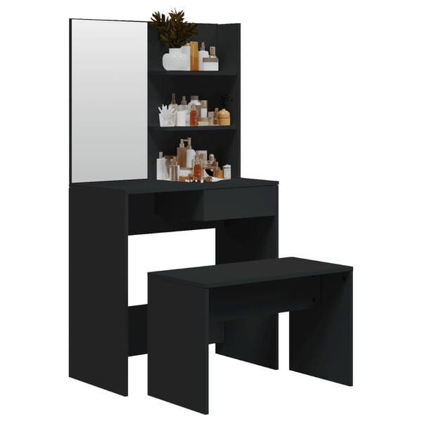 vidaXL Μπουντουάρ Σετ Μαύρο 74,5 x 40 x 141 εκ.