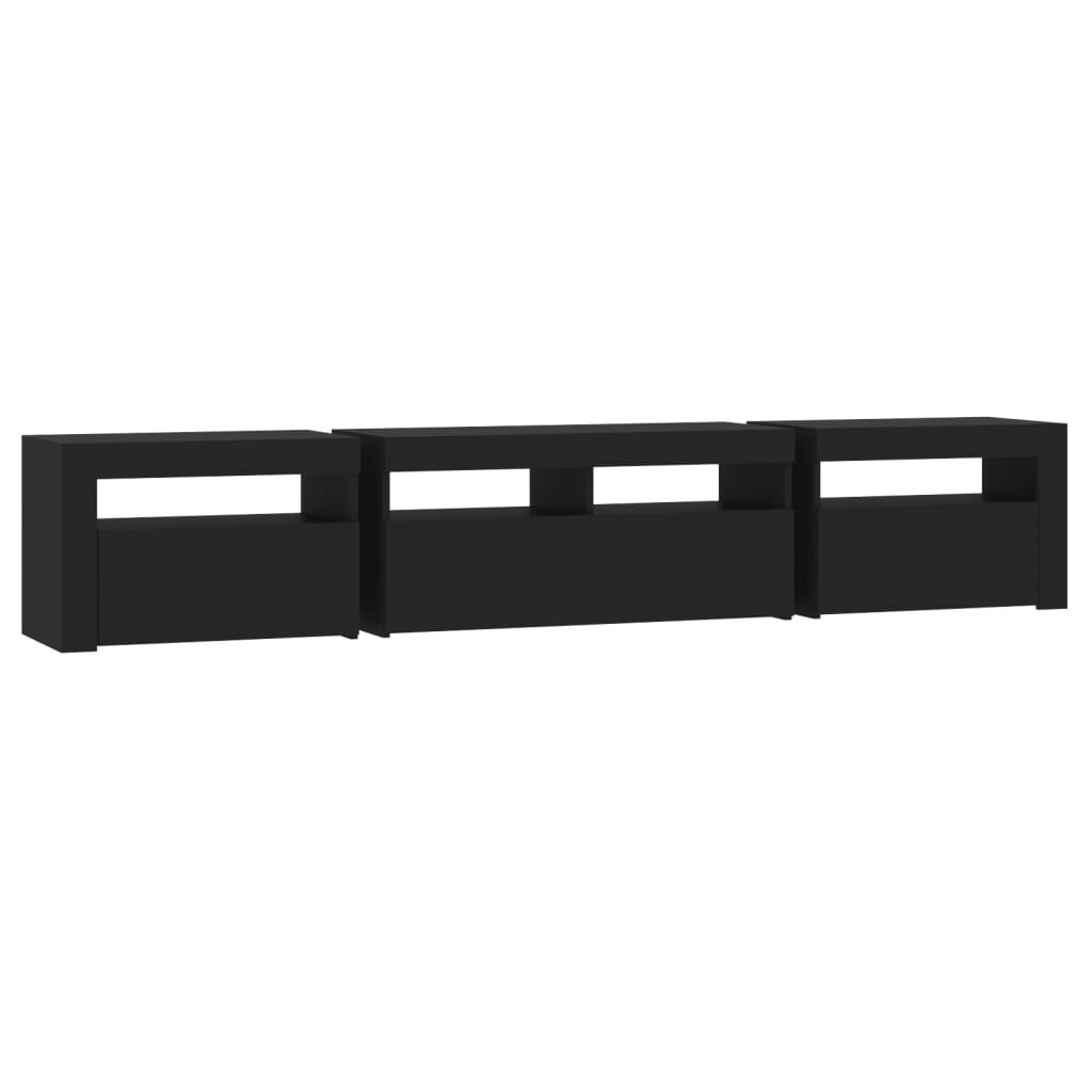 vidaXL Έπιπλο Τηλεόρασης με LED Μαύρο 210x35x40 εκ.