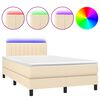 vidaXL &Kappa;&rho;&epsilon;&beta;ά&tau;&iota; Boxspring &mu;&epsilon; &Sigma;&tau;&rho;ώ&mu;&alpha; & LED &Kappa;&rho;&epsilon;&mu; 120x190 &epsilon;&kappa;. &Upsilon;&phi;&alpha;&sigma;&mu;ά&tau;&iota;&nu;&omicron;