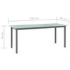 vidaXL Τραπέζι Κήπου Ανοιχτό Γκρι 190x90x74 εκ. από Αλουμίνιο / Γυαλί