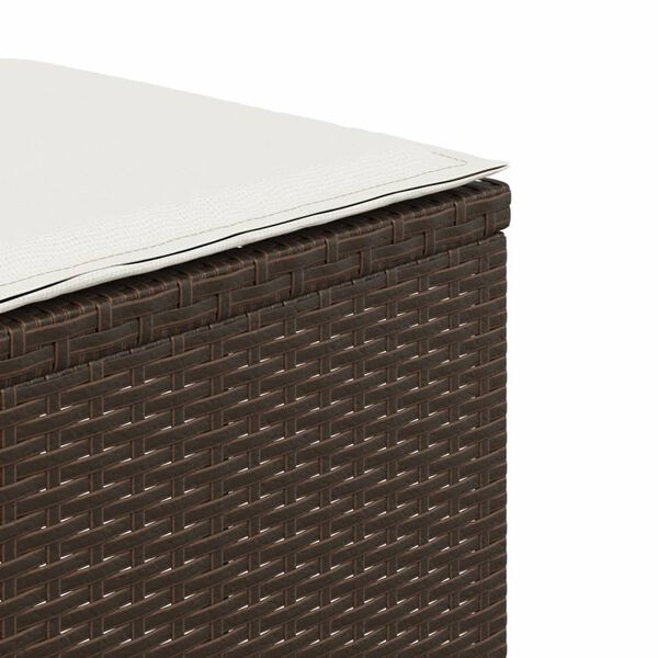 vidaXL Σκαμπό Κήπου 4 τεμ. Καφέ 40x40x35 εκ. Συνθ. Ρατάν με Μαξιλάρια