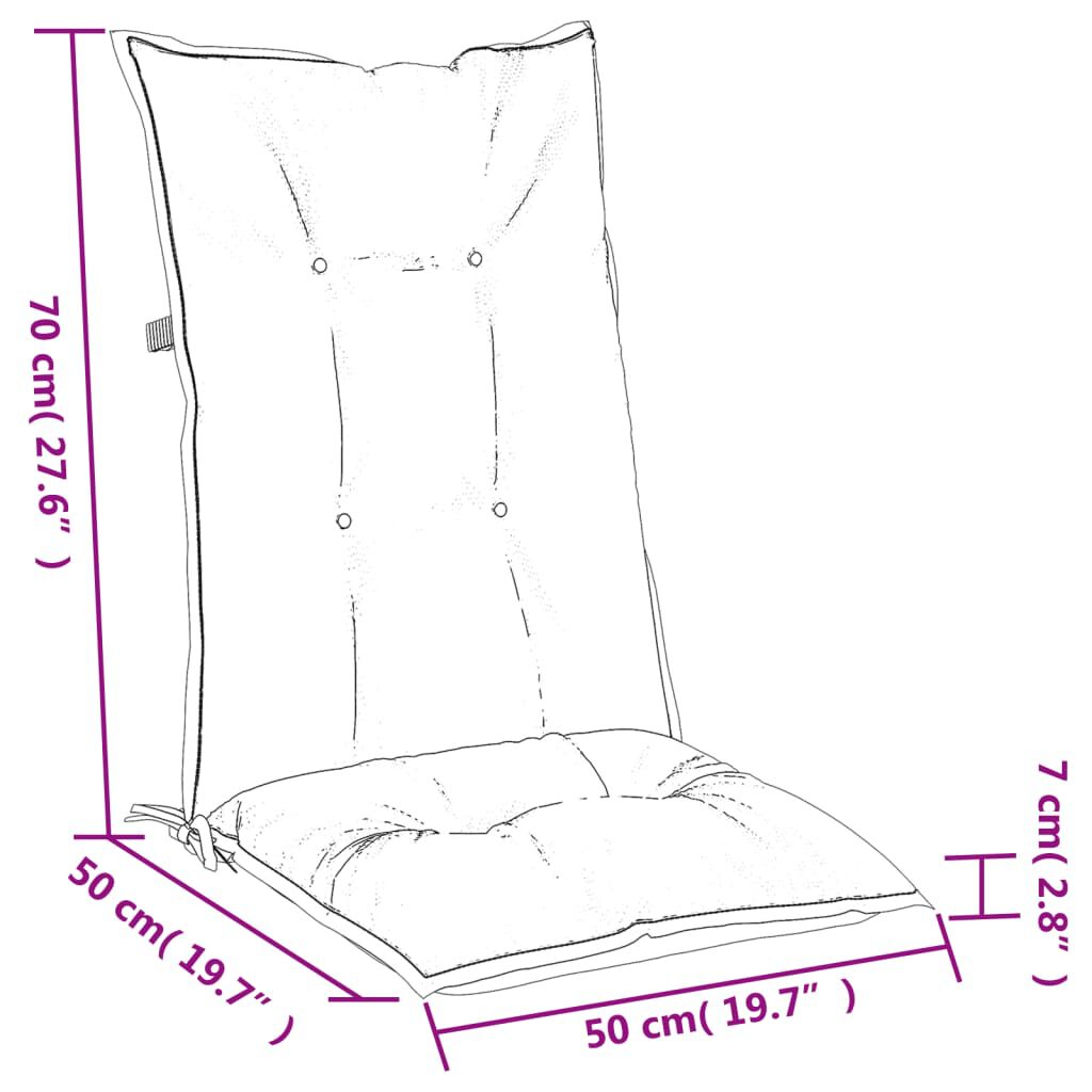 vidaXL Μαξιλάρια Καρέκλας με Πλάτη 4 τεμ. Μπεζ 120x50x7 εκ. Ύφασμα