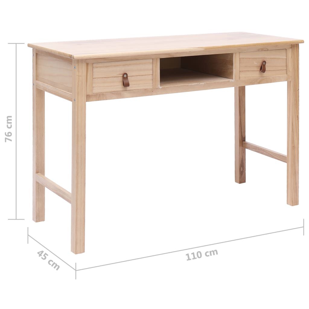 vidaXL Γραφείο Φυσικό Χρώμα 110 x 45 x 76 εκ. Ξύλινο
