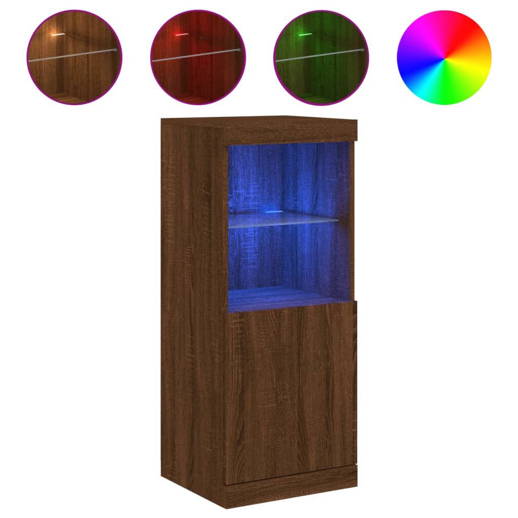 vidaXL Μπουφές με Φώτα LED Καφέ Δρυς 41 x 37 x 100 εκ.