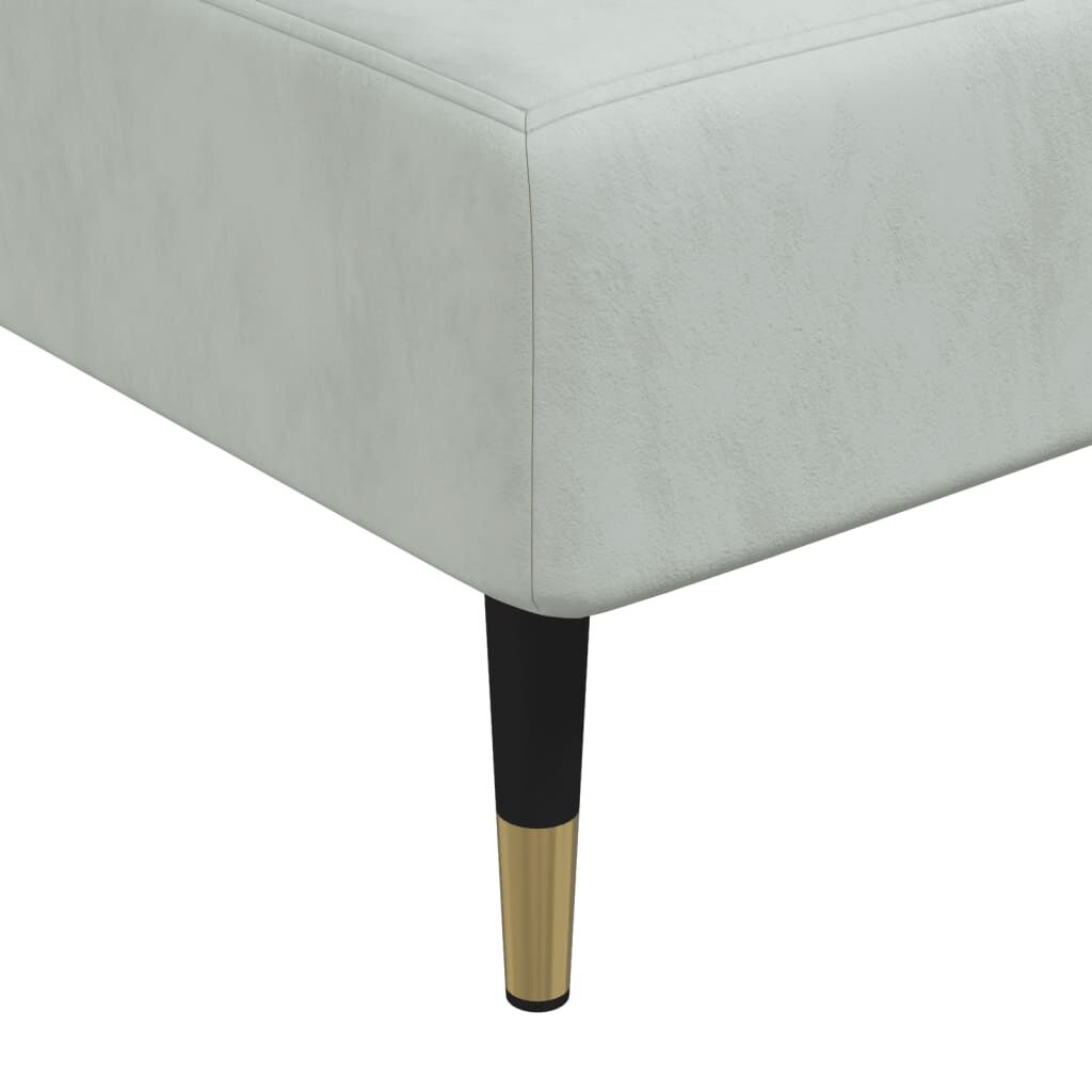 vidaXL Καναπές Κρεβάτι Γωνιακός Αν. Γκρι 279 x 140 x 70 εκ. Βελούδινος