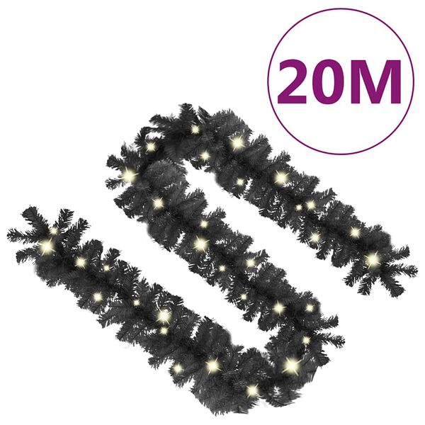 vidaXL Γιρλάντα Χριστουγεννιάτικη με Λαμπάκια LED Μαύρη 20 μ.