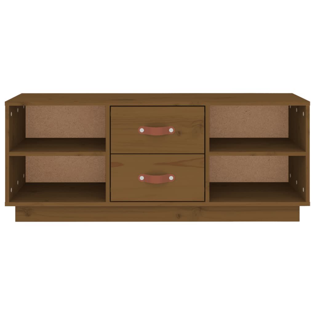vidaXL Έπιπλο Τηλεόρασης Καφέ Μελί 100x34x40 εκ. από Μασίφ Ξύλο Πεύκου