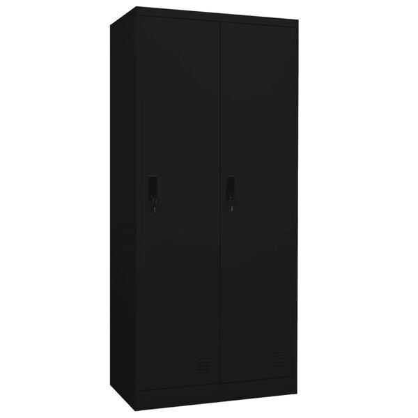 vidaXL Ντουλάπα Μαύρη 80 x 50 x 180 εκ. Ατσάλινη