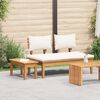 vidaXL Παγκάκι κήπου 2 pcs Καφέ Μασίφ ξύλο teak