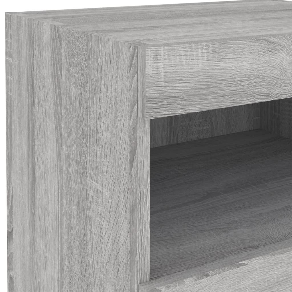 vidaXL Κομοδίνο με Φώτα LED Γκρι Sonoma 50x40x45 εκ.
