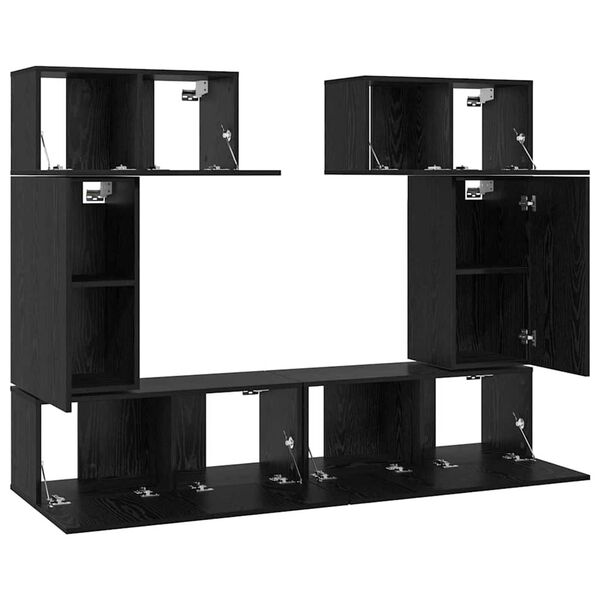 vidaXL Σετ επίπλου τηλεόρασης 6 pcs Μαύρη δρυς 80 x 30 x 30 εκ