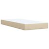 vidaXL Κρεβάτι Boxspring με Στρώμα Κρεμ 90x190 εκ.Υφασμάτινο