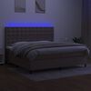vidaXL &Kappa;&rho;&epsilon;&beta;ά&tau;&iota; Boxspring &mu;&epsilon; &Sigma;&tau;&rho;ώ&mu;&alpha; & LED Taupe 200x200 &epsilon;&kappa;. &Upsilon;&phi;&alpha;&sigma;&mu;ά&tau;&iota;&nu;&omicron;