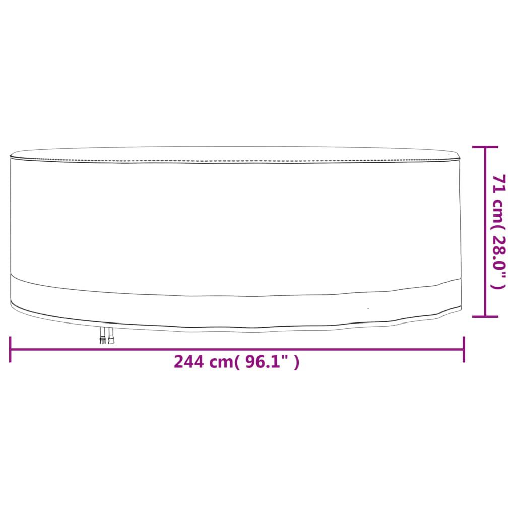 vidaXL Κάλυμμα Επίπλων Κήπου Στρογγυλό Μπεζ Ø 244x71 εκ. 600D Oxford