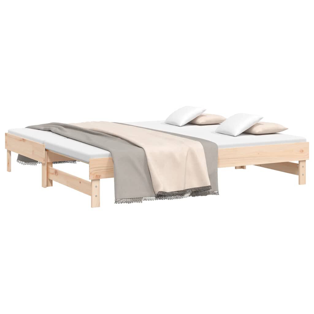 vidaXL Καναπές Κρεβάτι Συρόμενος 2x(90x190) εκ. Μασίφ Ξύλο Πεύκου