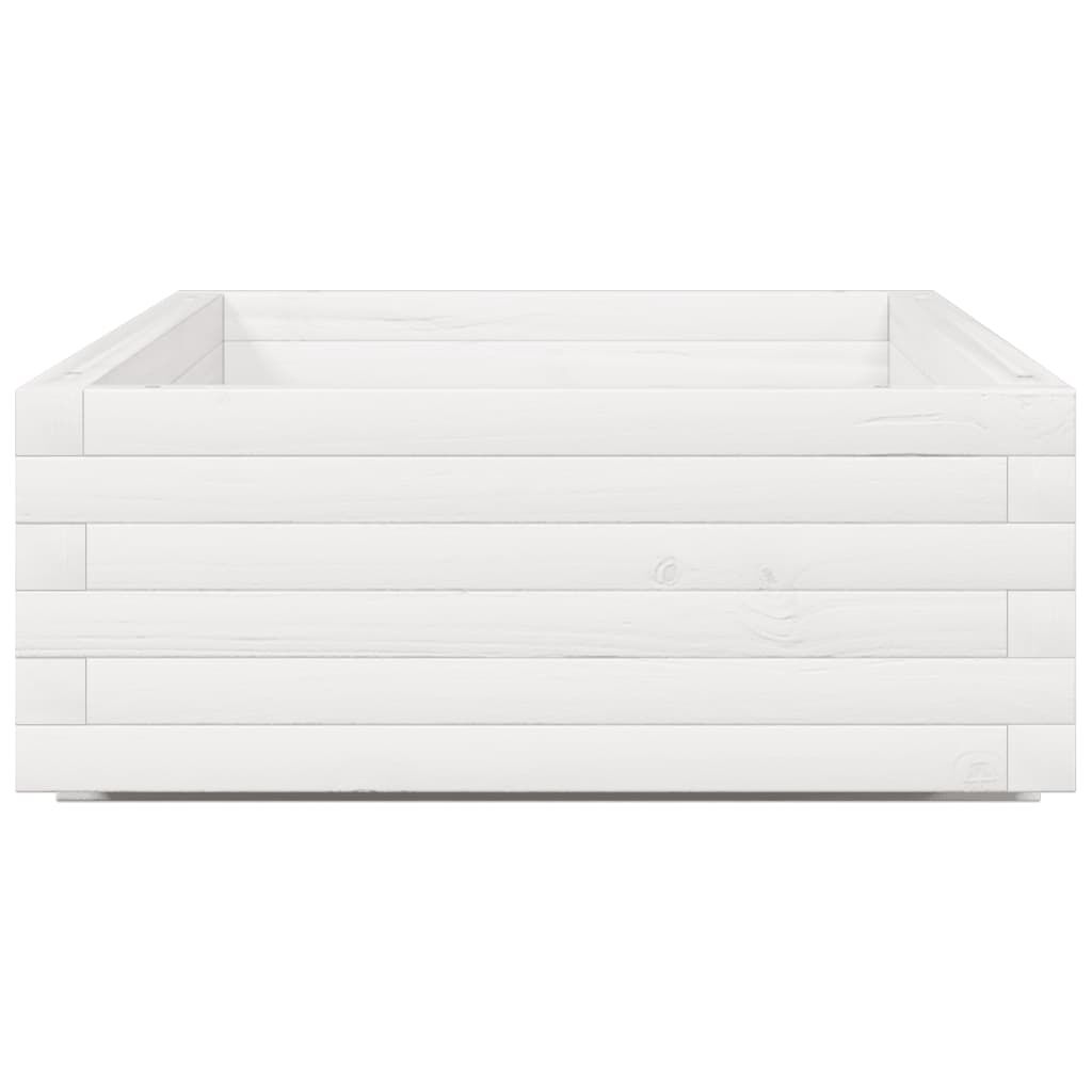 vidaXL Ζαρντινιέρα Κήπου Λευκή 110x60x26,5 εκ. από Μασίφ Ξύλο Πεύκου