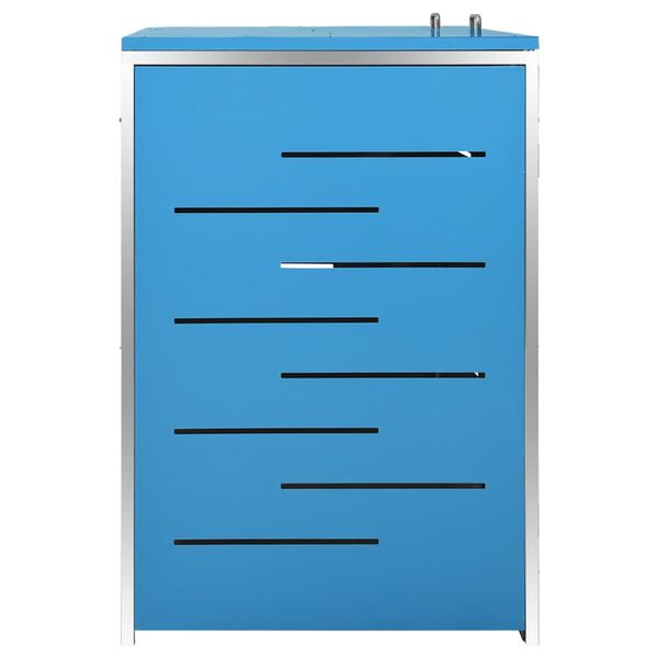 vidaXL Πλαίσιο Κάδων Απορρ. Διπλό με Ρόδες 138x77,5x112,5 εκ Αν. Ατσα.