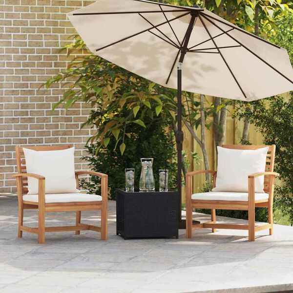 vidaXL Καρέκλες Κήπου 2 pcs Φυσικό 60 x 65 x 76.5 εκ Μασίφ ξύλο teak