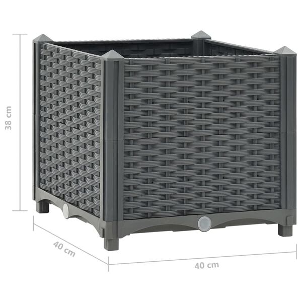 vidaXL Ζαρντινιέρα 40 x 40 x 38 εκ. από Πολυπροπυλένιο